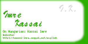 imre kassai business card
